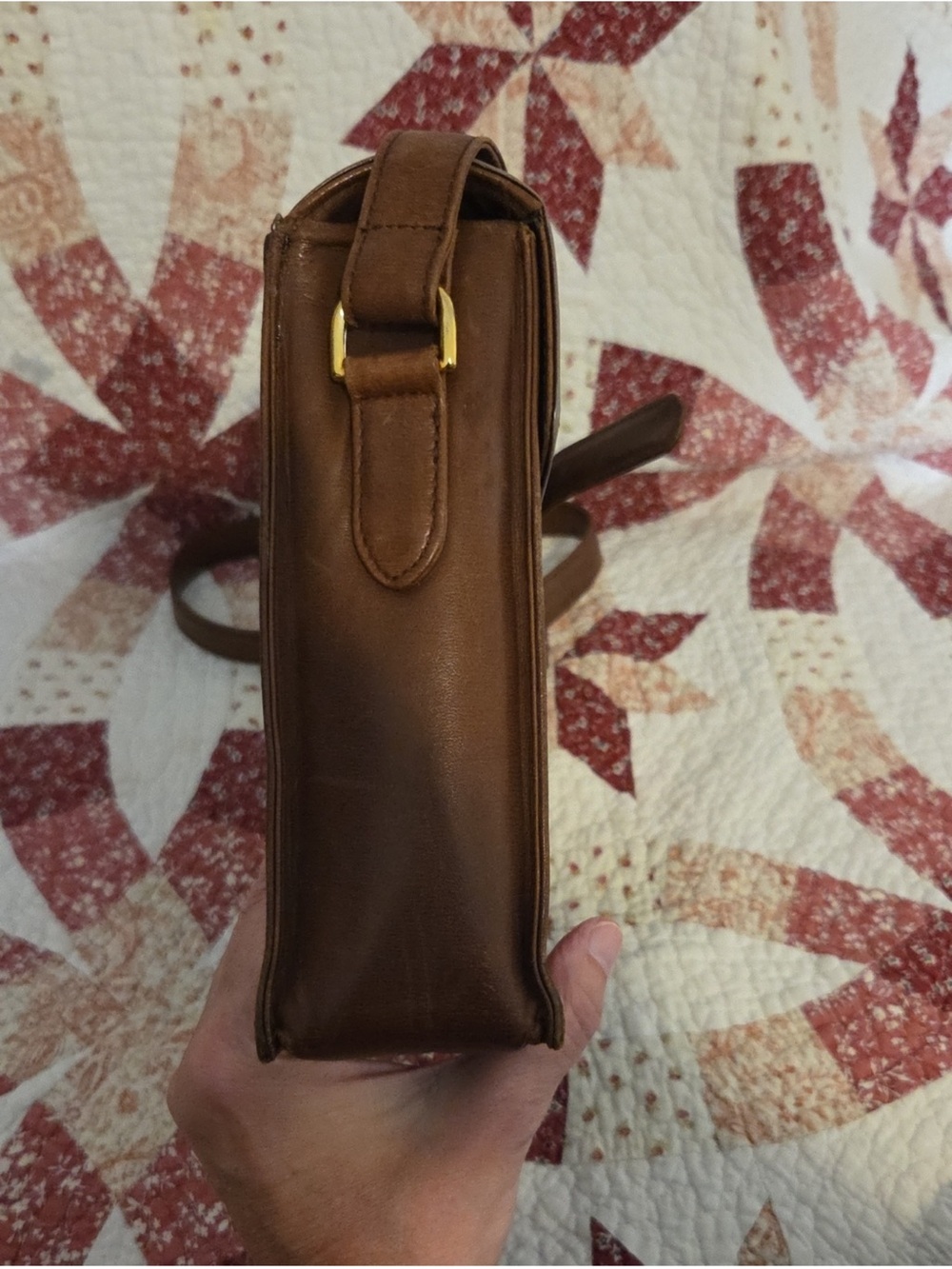 Valentino Garavani Brown Leather Crossbody with Gold Hardware - Picture 5 of 9